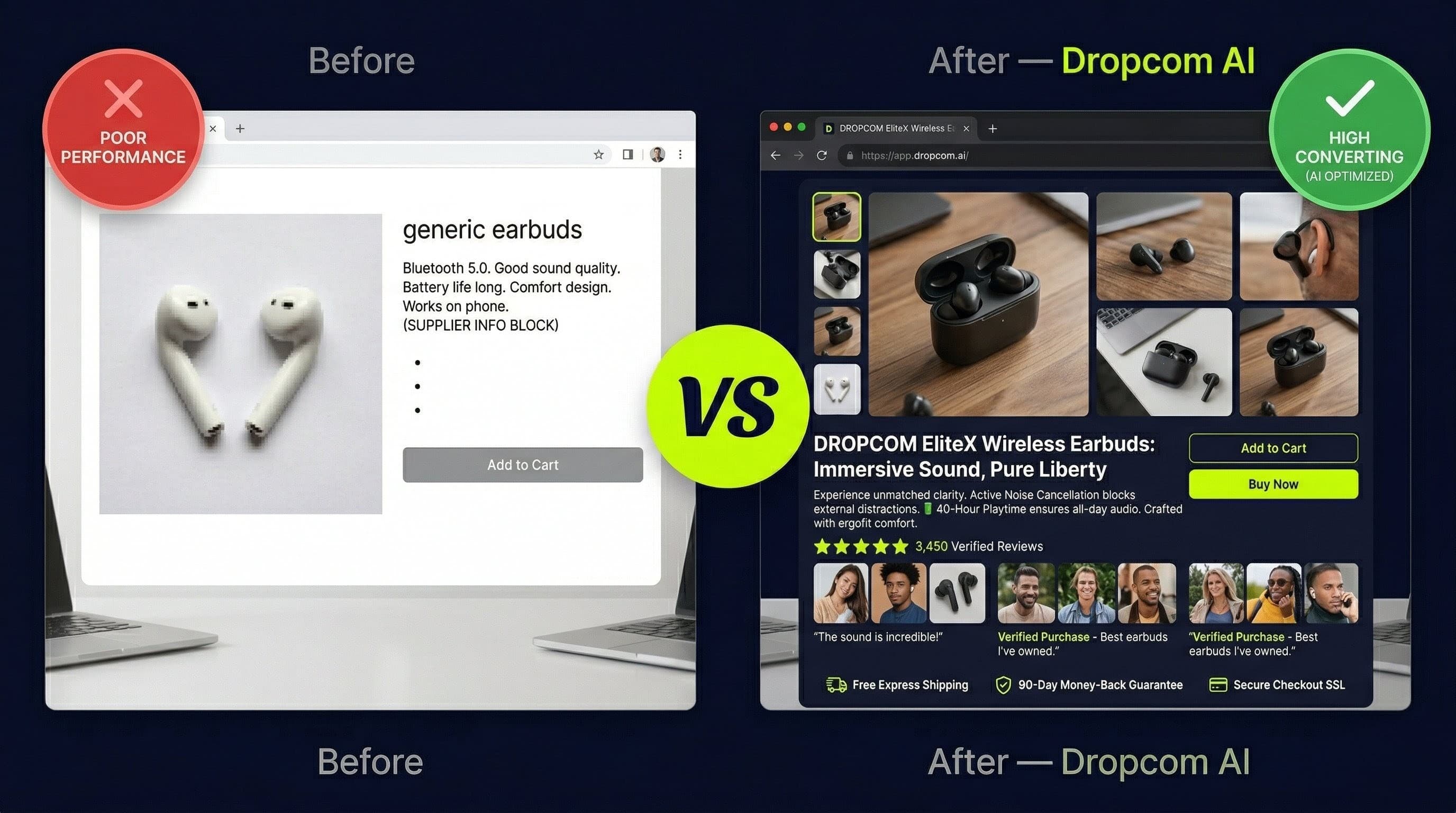 Before/after Dropcom
